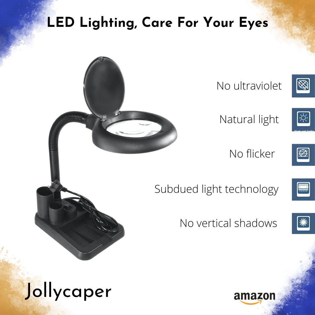 Desk lamp with magnifier